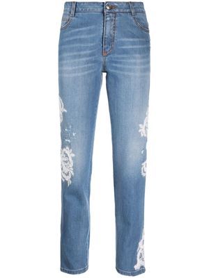 Ermanno Scervino lace-detailing slim jeans - Blue