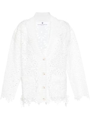 Ermanno Scervino lace-embroidered cotton cardigan - White