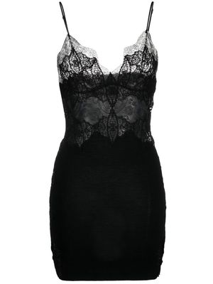 Ermanno Scervino lace embroidered mini dress - Black