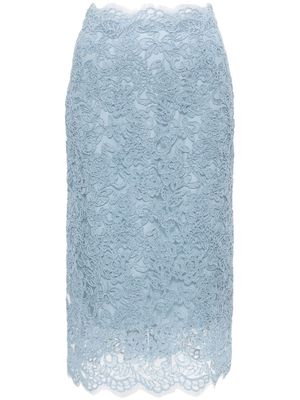 Ermanno Scervino lace-embroidered tulle midi skirt - Blue