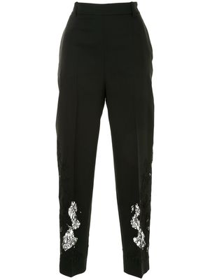 Ermanno Scervino lace embroidery tapered trousers - Black