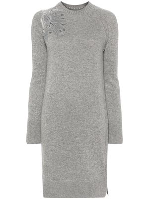 Ermanno Scervino lace-insert knitted dress - Grey