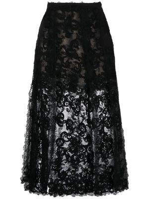 Ermanno Scervino lace-mesh midi skirt - Black