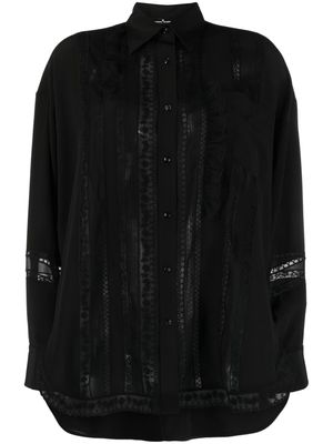 Ermanno Scervino lace-panel button-up blouse - Black