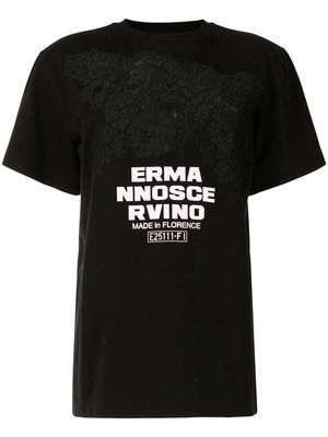 Ermanno Scervino lace-panel cotton T-shirt - Black