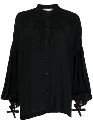 Ermanno Scervino lace-panel long-sleeve blouse - Black