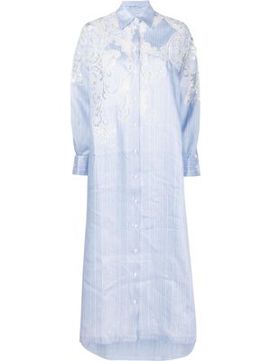 Ermanno Scervino lace-panel shirt dress - Blue