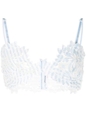 Ermanno Scervino lace-patterned cropped top - White
