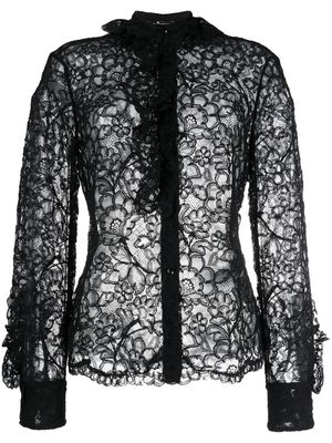 Ermanno Scervino lace tie-neck blouse - Black