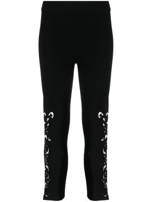 Ermanno Scervino lace-trim ankle-length leggings - Black