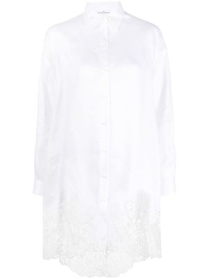 Ermanno Scervino lace trim tunic shirt - White