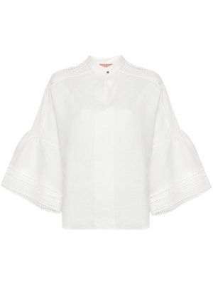 Ermanno Scervino lace-trimmed linen blouse - White