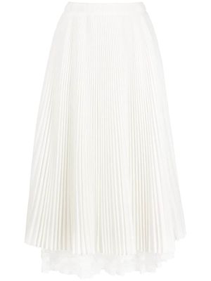 Ermanno Scervino layered-hem pleated midi skirt - White
