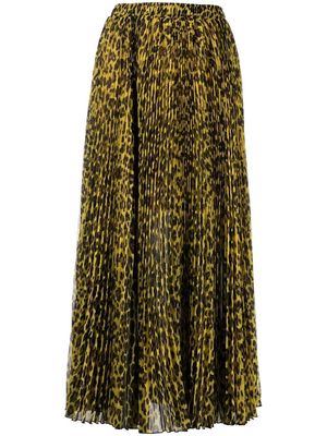 Ermanno Scervino leopard-print pleated skirt - Yellow
