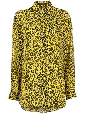 Ermanno Scervino leopard-print silk shirt - Yellow