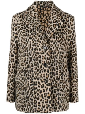 Ermanno Scervino leopard-print single-breasted jacket - Neutrals