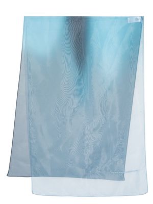 Ermanno Scervino logo-embroidery semi-sheer scarf - Blue