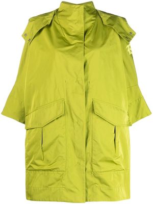 Ermanno Scervino logo-patch hooded parka coat - Green