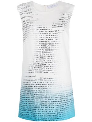 Ermanno Scervino logo-print shift dress - White