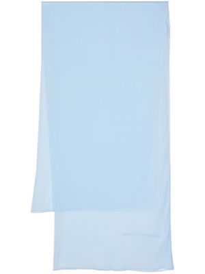 Ermanno Scervino logo-print silk scarf - Blue