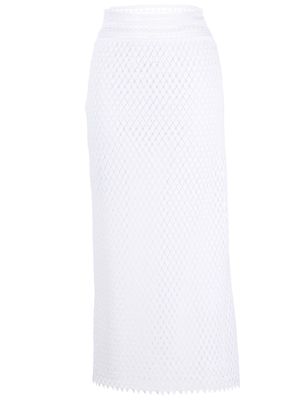 Ermanno Scervino long crochet-knitted skirt - White