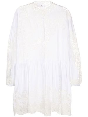 Ermanno Scervino long-sleeve lace detail dress - White