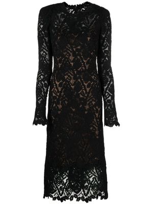 Ermanno Scervino long-sleeve lace dress - Black