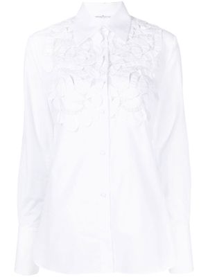 Ermanno Scervino macramé-embellished long-sleeve shirt - 10601 BRIGHT WHITE