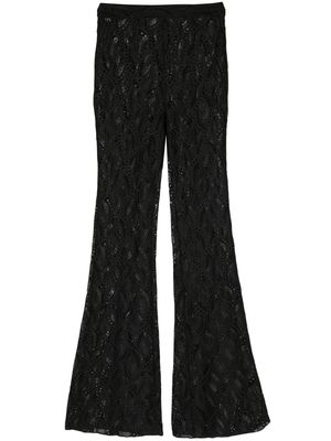 Ermanno Scervino macramé flared trousers - Black