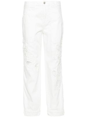Ermanno Scervino macramé-lace embellished trousers - White