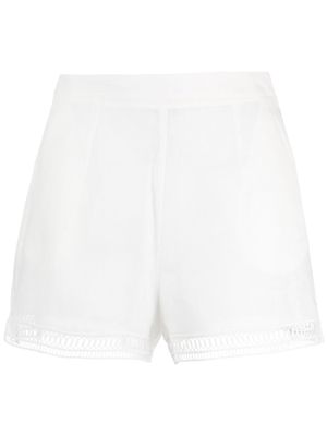 Ermanno Scervino mid-rise linen mini shorts - White