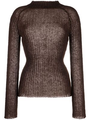 Ermanno Scervino mock-neck knitted jumper - Brown