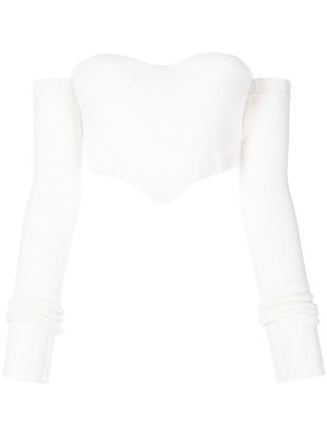 ERMANNO SCERVINO off-shoulder cashmere corset top - White