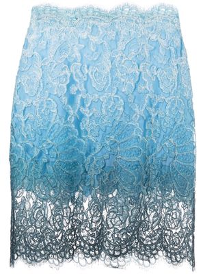 Ermanno Scervino ombré-effect lace mini skirt - Blue