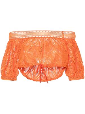 Ermanno Scervino open-knit crop top - Orange