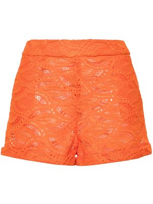 Ermanno Scervino open-knit mini shorts - Orange