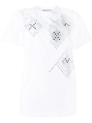 Ermanno Scervino Oversize crystal-embellished T-shirt - White