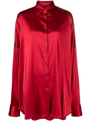 Ermanno Scervino oversized satin shirt - Red