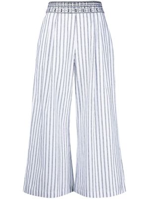 Ermanno Scervino pinstripe pattern cropped trousers - Blue