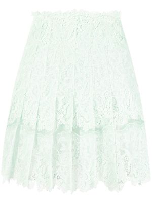 Ermanno Scervino pleated lace miniskirt - Green