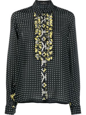 Ermanno Scervino polka dot-print silk blouse - Black