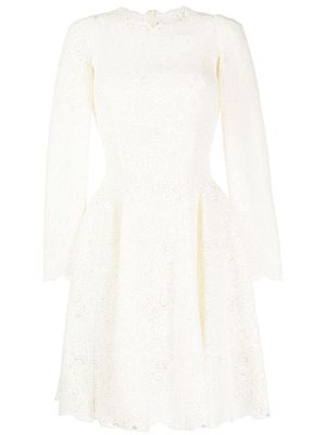 Ermanno Scervino rebrodé-lace long-sleeve dress - White
