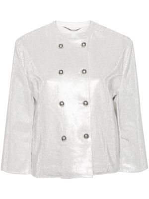 Ermanno Scervino rhinestone-embellished denim jacket - White