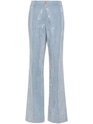 Ermanno Scervino rhinestone-embellished straight-leg trousers - Blue