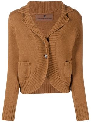 Ermanno Scervino rib-trimmed knitted cardigan - Brown