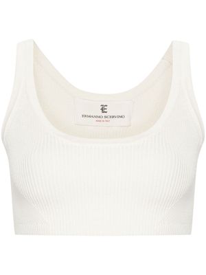 Ermanno Scervino ribbed-knit crop top - White