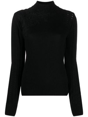 Ermanno Scervino roll-neck fine-knit jumper - Black