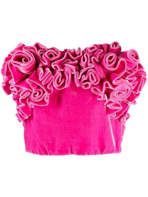 Ermanno Scervino rose-detail strapless corset top - Pink
