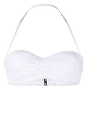 Ermanno Scervino ruched bandeau bikini top - White