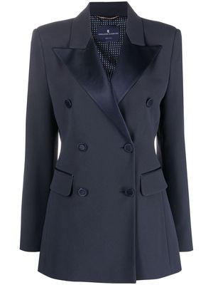 Ermanno Scervino satin lapel double-breasted blazer - Blue